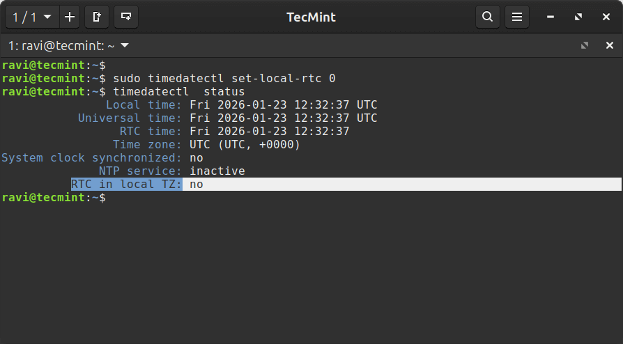 Configure el reloj de su hardware en UTC