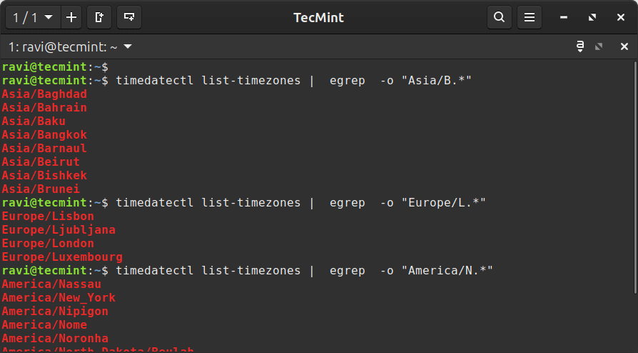 Encuentre su zona horaria local en Linux