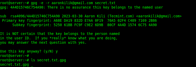 Cifrar archivos usando GPG en Linux