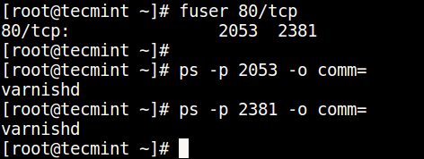 Encuentre el puerto y la ID del proceso en Linux