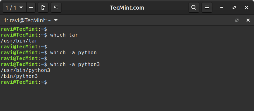 Encuentre la ruta completa al comando de Linux