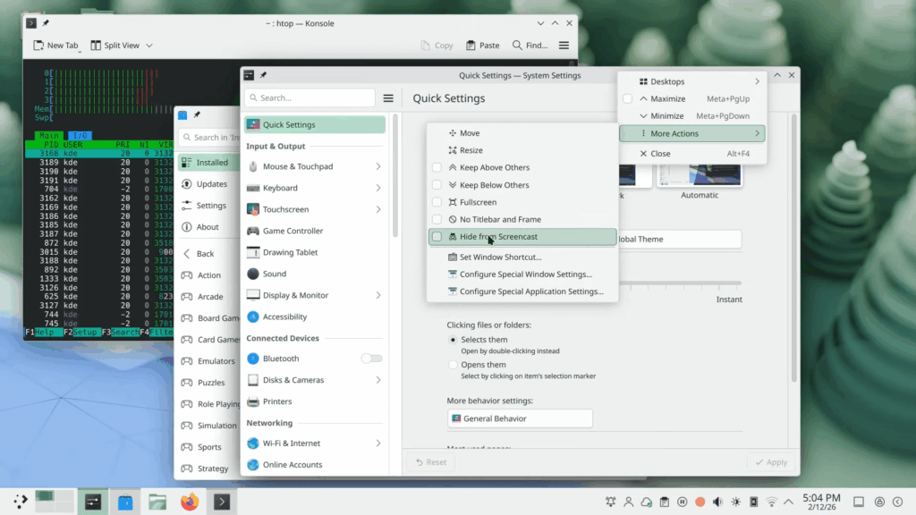 Exclusiones de ventanas de captura en Plasma 6.6 Exclusiones de ventanas de captura en Plasma 6.6