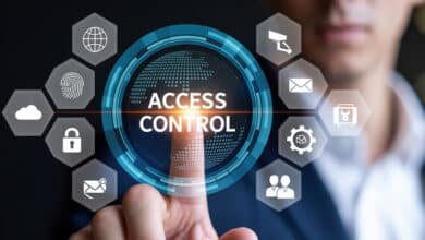 Person selecting Access Control on a virtual security interface