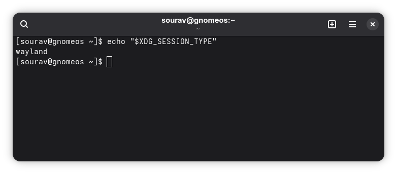 Una ventana de terminal que muestra el resultado de este comando: echo 