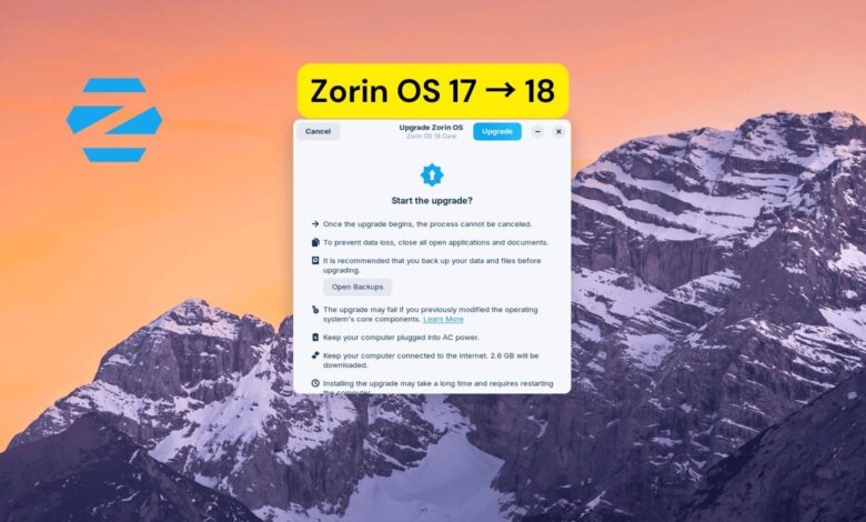 Cómo actualizar Zorin OS 17 a 18: guía paso a paso