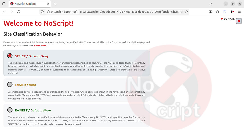 Firefox instala NoScript