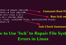Cómo ejecutar fsck para corregir errores del sistema de archivos y del disco de Linux