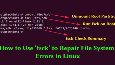 Cómo ejecutar fsck para corregir errores del sistema de archivos y del disco de Linux