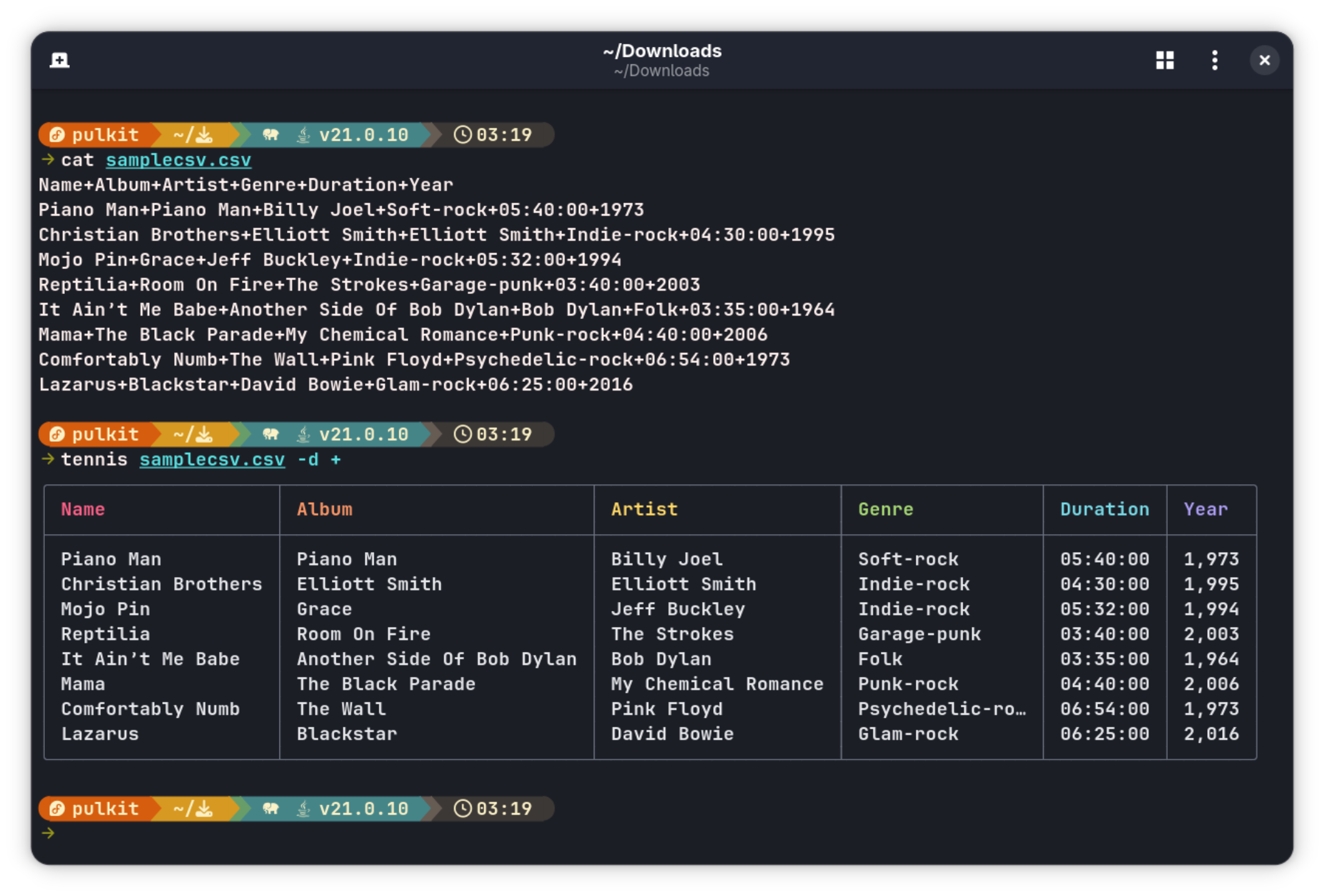 Diferentes delimitadores para archivos CSV de tenis