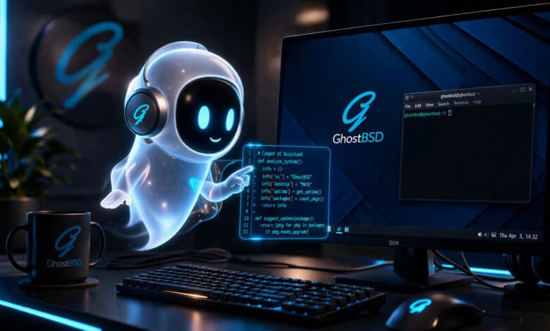 GhostBSD 27.1 presenta el asistente Casper AI respaldado por Claude