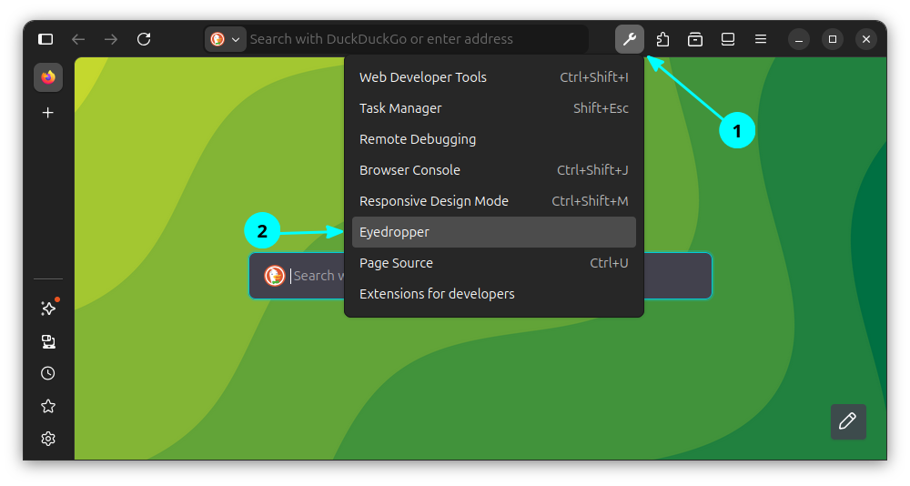 Herramienta cuentagotas de Firefox