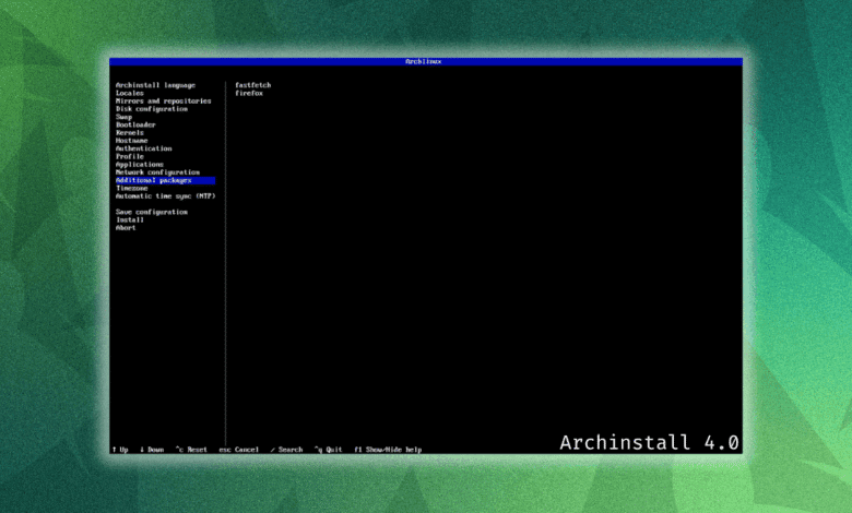 Arch Installer avanza hacia la 4.0, con nueva apariencia y menos "maldiciones"
