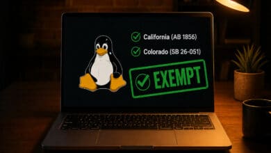 Linux no está sujeto a las leyes de verificación de edad de Colorado y California