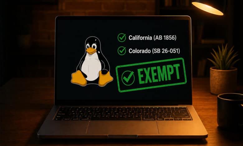 Linux no está sujeto a las leyes de verificación de edad de Colorado y California