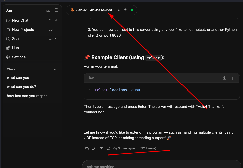 Ejecute modelos de IA nativos Jan v3 4b en Linux utilizando la aplicación Jan AI