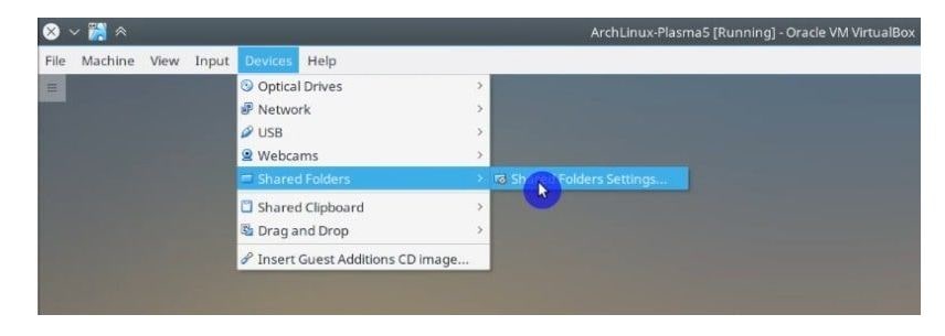 Carpeta compartida de VirtualBox en el host de Windows