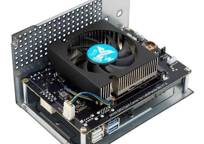 Kit portador LattePanda Mu MXM con opción de tarjeta gráfica Arc A380 o RTX 3060