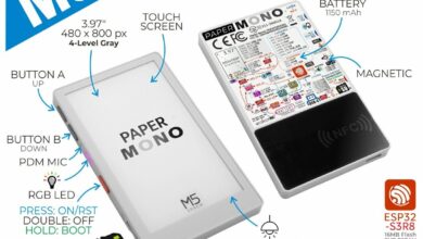 Dispositivo portátil ESP32-S3 con papel electrónico de 3,97 pulgadas y LoRa/NFC opcional