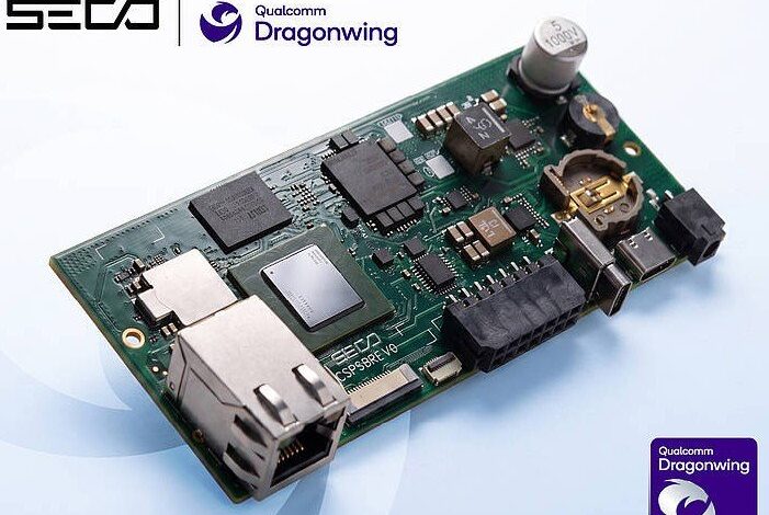 HMI de 5 pulgadas y SBC de 47 x 114 mm ejecutándose en Dragonwing IQ-2390
