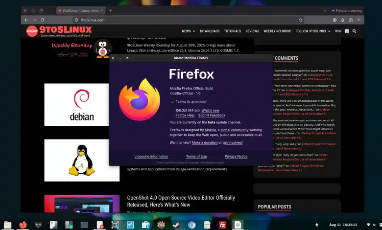 Firefox 156 Beta