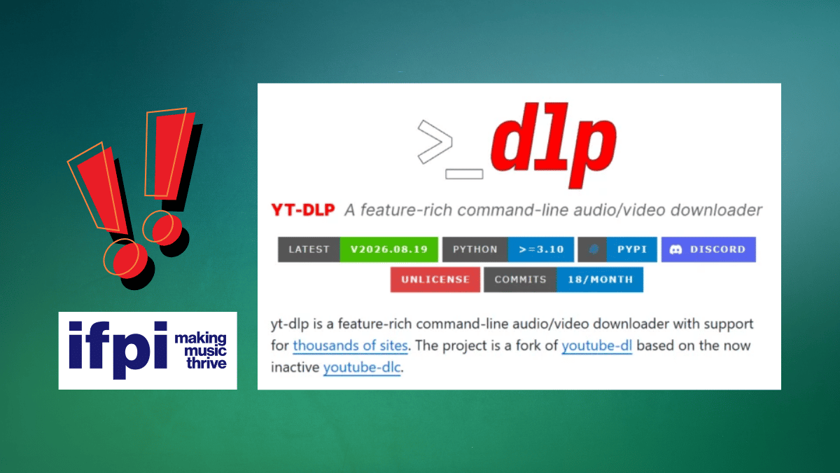 IFPI considera YT-DLP una herramienta de piratería
