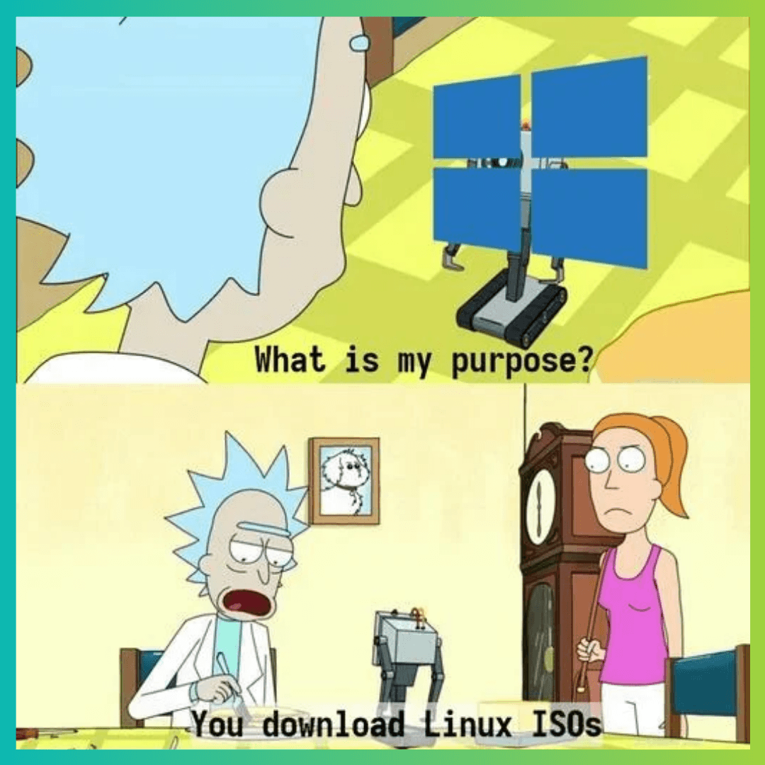 memes de linux windows iso